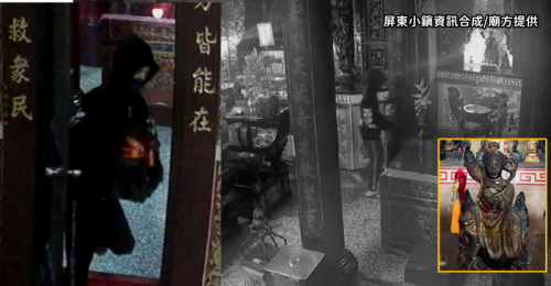 屏東竹田過溝太子宮百年神像遭竊　廟方盼神像能順利找回